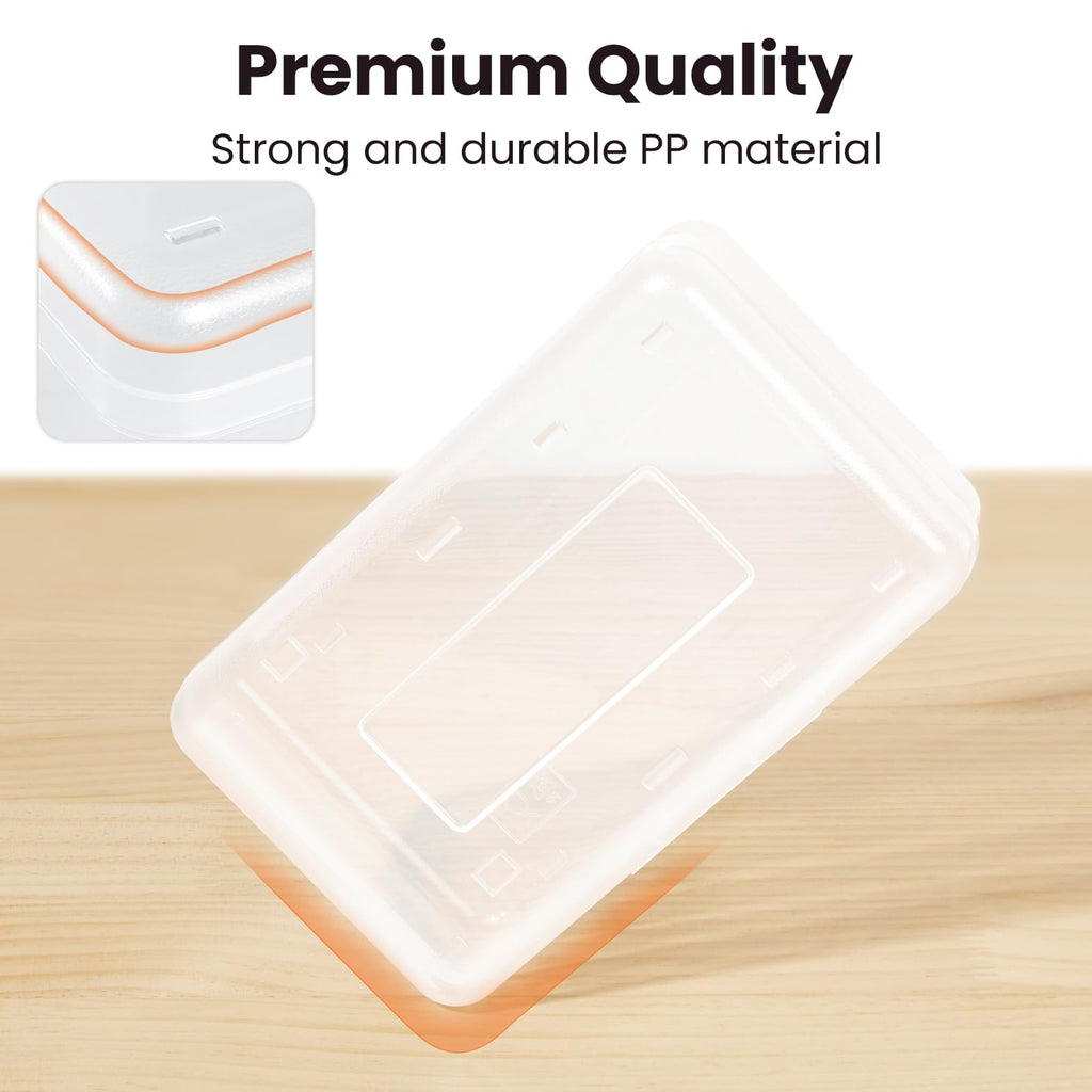 Sooez 6 Pack Pencil Box, Hard Pencil Boxes for School Supplies Bulk, Large Plastic Pencil Case with Lid, Clear Pencil Container, Stackable School Boxes Crayon Boxes Bulk for Kids