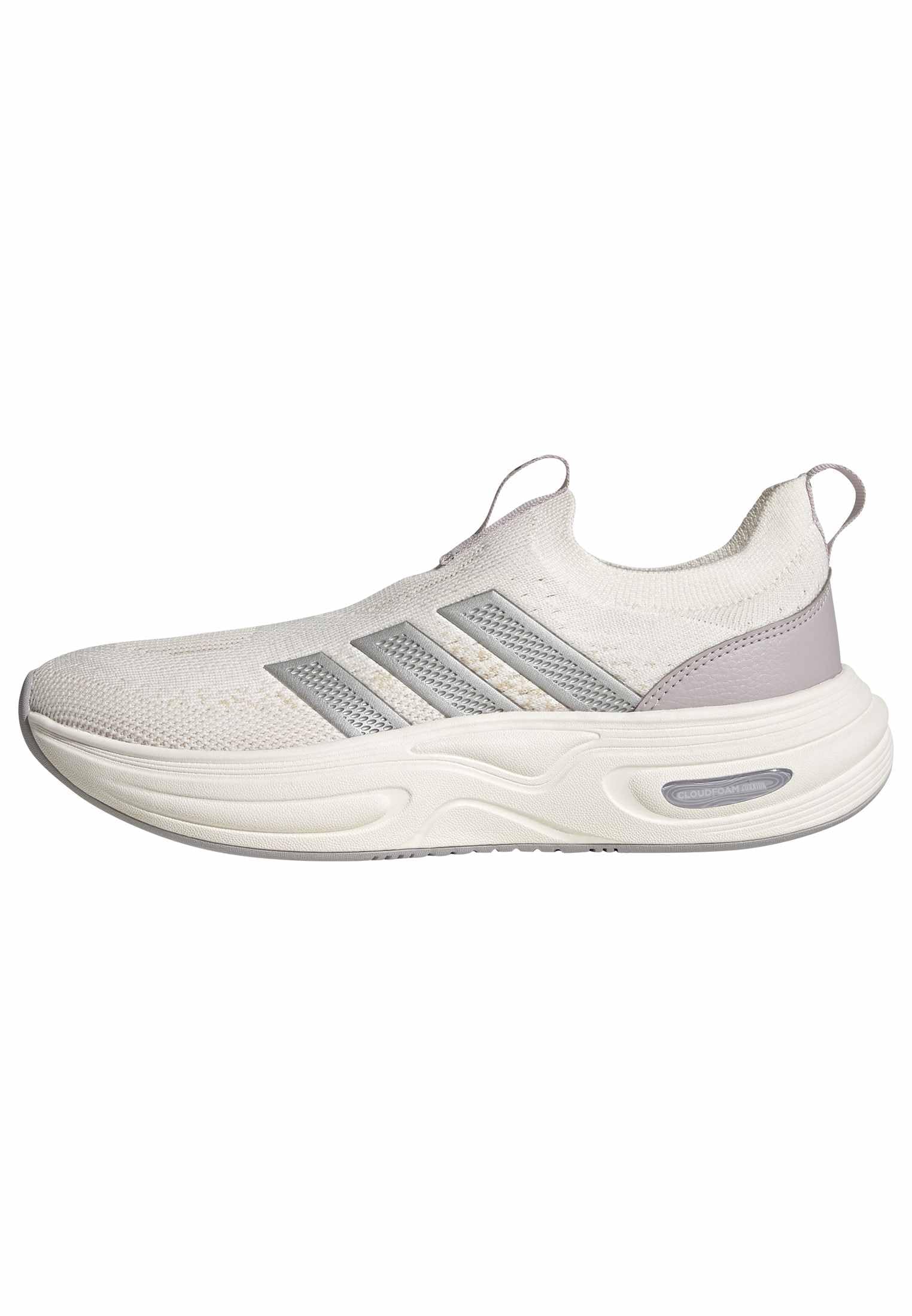 adidas Women's Cloudfoam Cuxxion - Sock, White/Matte Silver/Ice Purple, 8