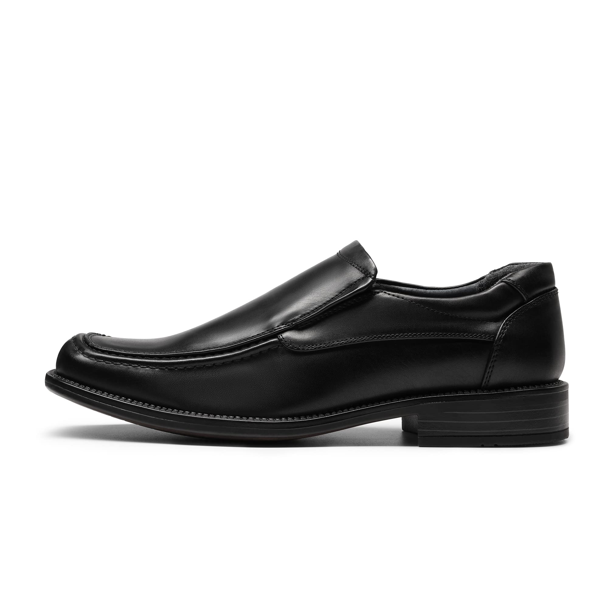 Bruno Marc Men's Goldman-02 Slip on Leather Lined Square Toe Dress Loafers Shoes for Casual Weekend Formal Work,Size 12,Black,GOLDMAN-02