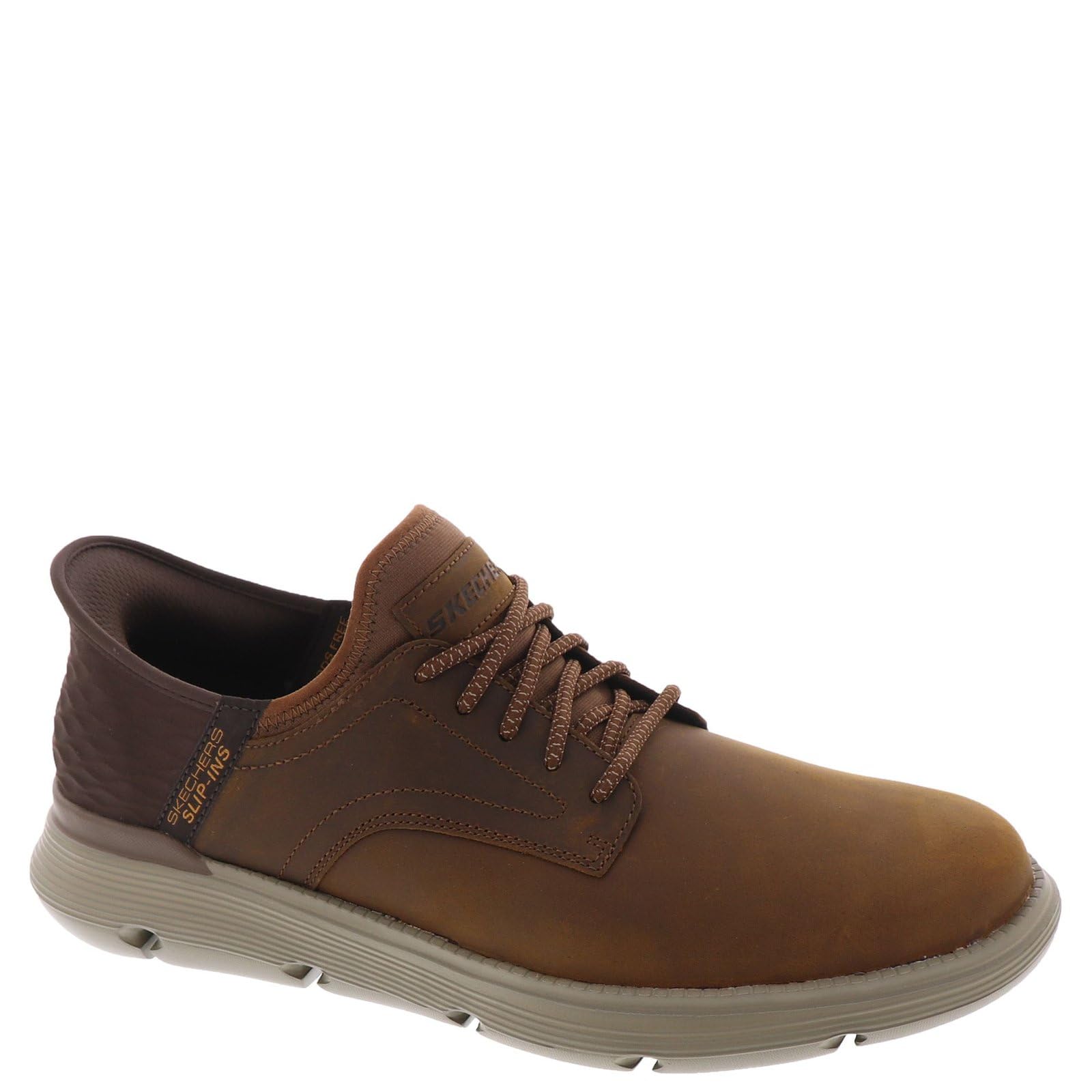 Skechers Men's Slip-ins Garza - Gervin Casual Slip-On Shoes, Dark Brown, 12 Wide