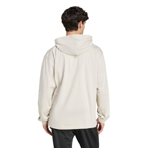 adidas Men's Essentials Big Logo Single Jersey Hoodie, Wonder Alumina/White, Large
