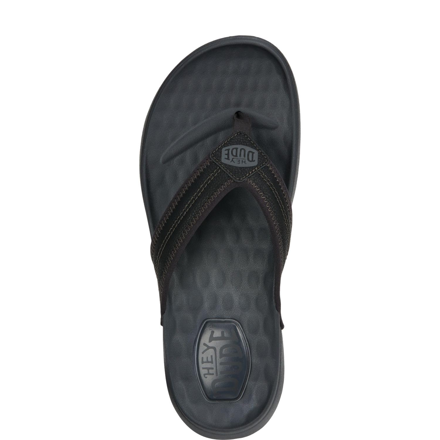 HEYDUDE Men's Myers Flip Classic Black/Black Size 11 | Men's Shoes | Men Slip-on Sandals | Comfortable & Light-Weight