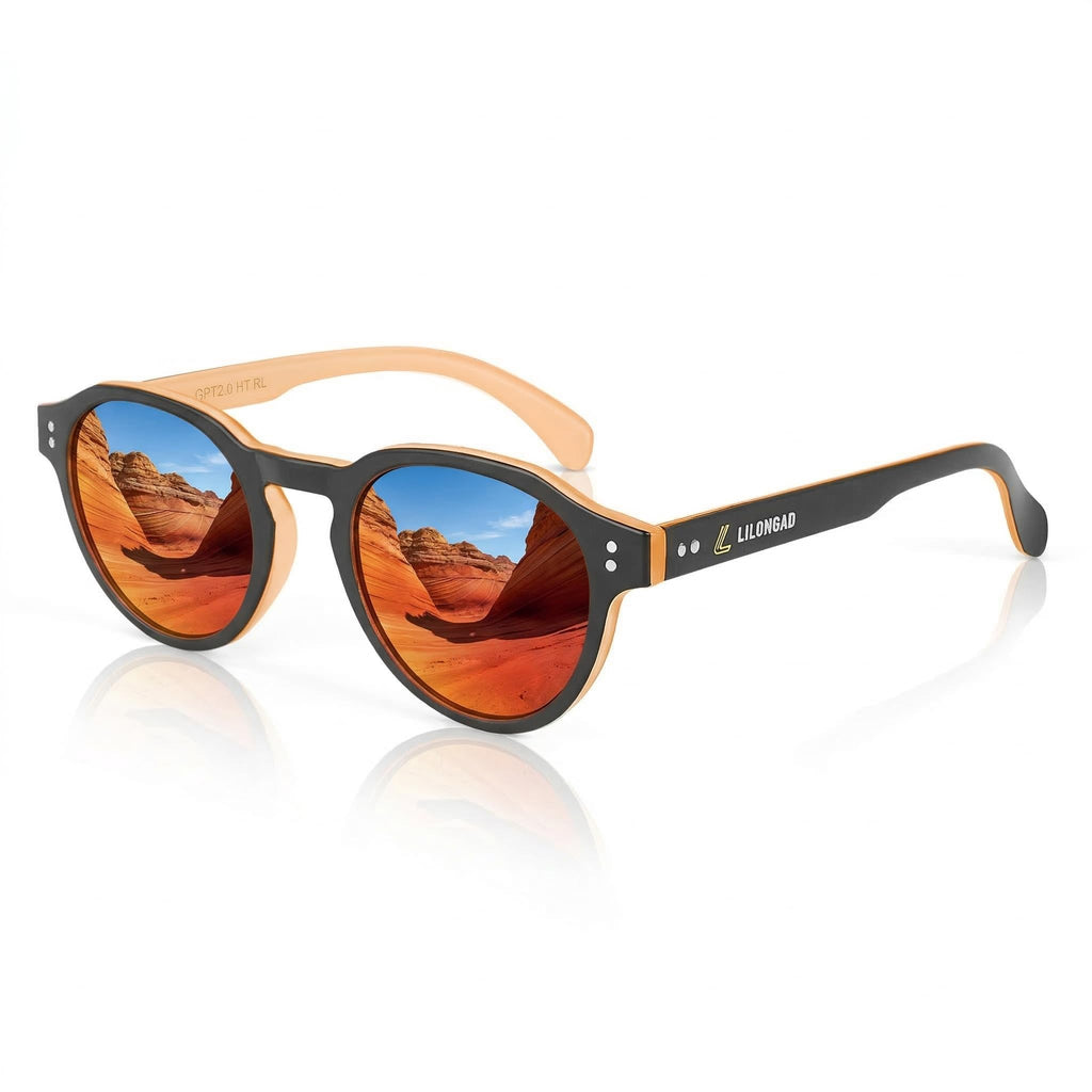 LILONGAD PC-Polarized Sunglasses for Men & Women – UV400, Anti scratch polarized sunglasses, Lightweight TR90 Frame for Driving & Outdoor Use (Orange/Red Revo)