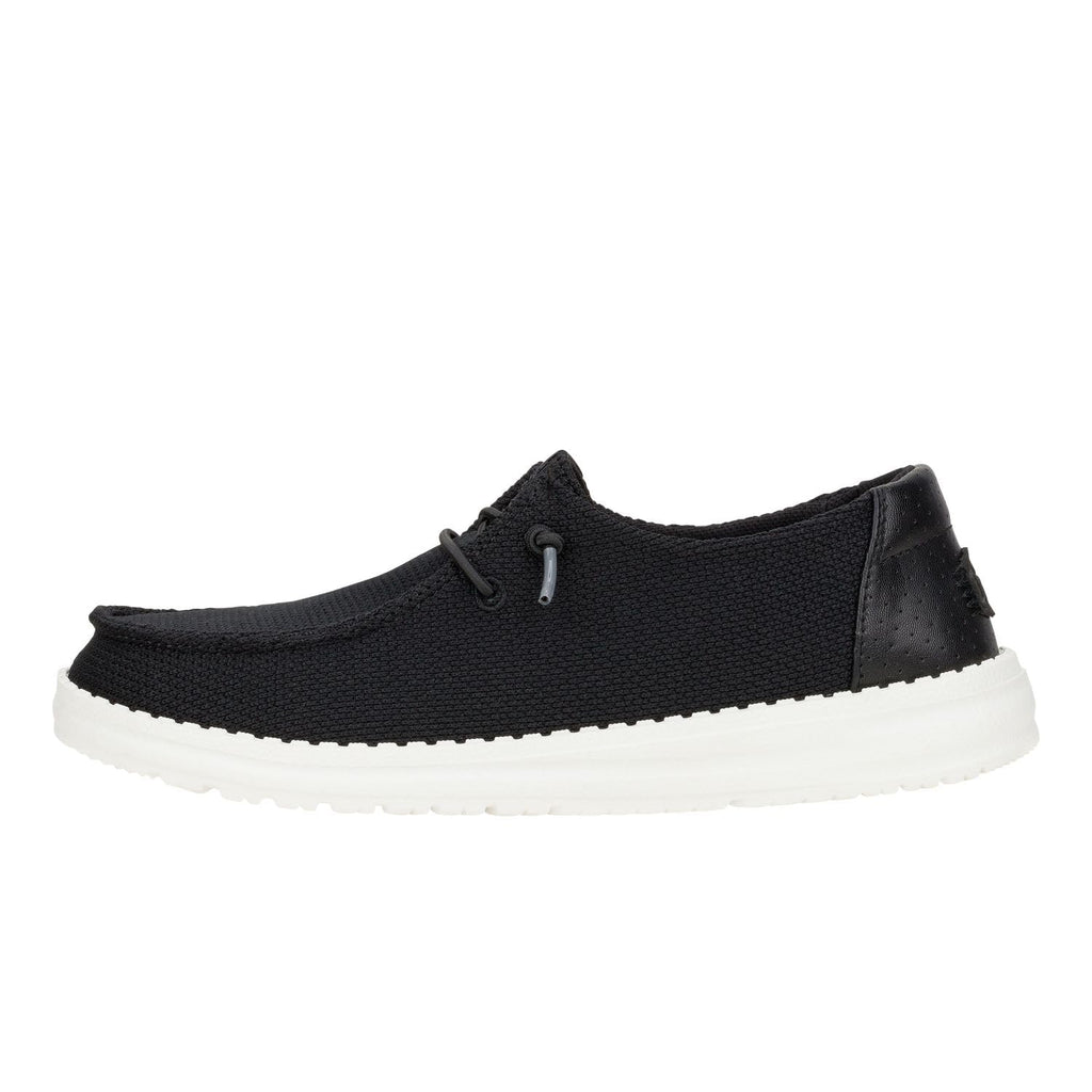 HEYDUDE Women's Wendy Hex Black Size 8 | Women's Slip On Shoes | Comfortable & Light-Weight