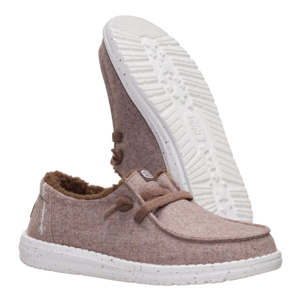HEYDUDE Wendy Wool Cozy Walnut Size 8, Women’s Shoes, Slip-on Loafers, Comfortable & Light-Weight