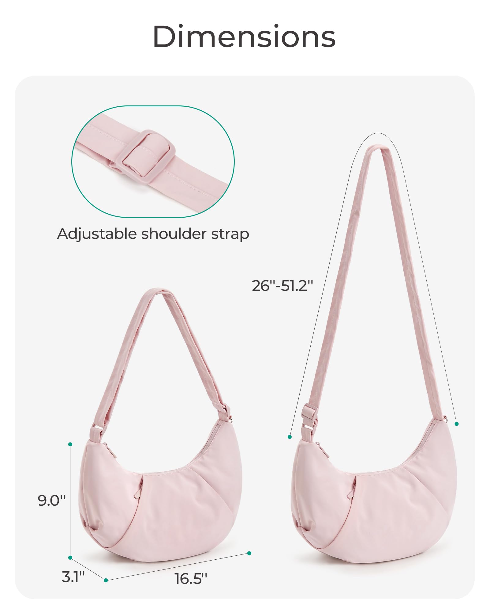 BAGSMART Lightweight Crossbody Bags for Women, Quilted Puffer Shoulder HandBags with Adjustable Strap for Travel