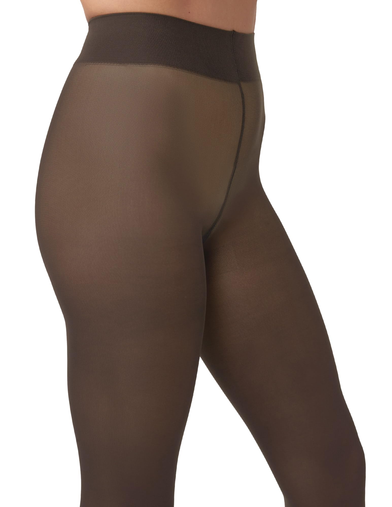 HUE Women’s Opaque Sheer to Waist Tights, Espresso, 2