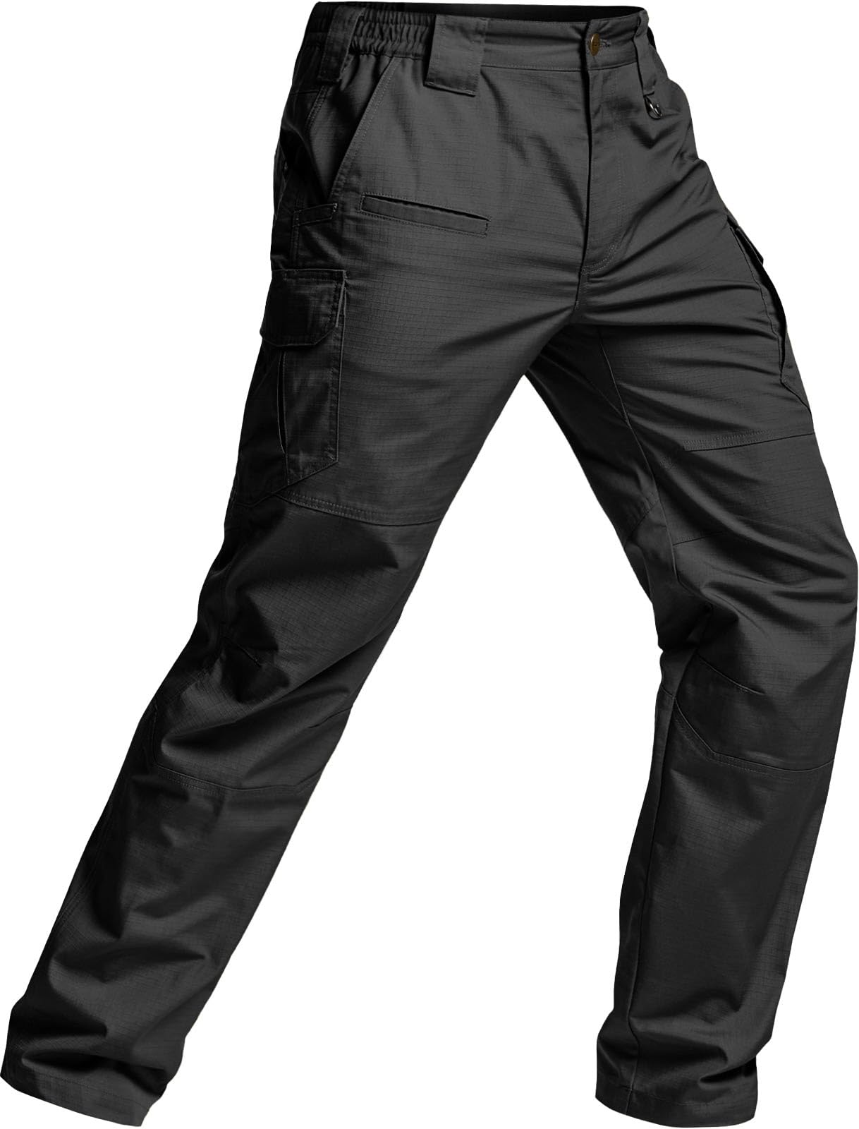 CQR Men's Tactical Pants, Water Resistant Ripstop Cargo Pants, Lightweight EDC Work Hiking Pants, Outdoor Apparel, Raider Mag Pocket Black, 34W x 30L