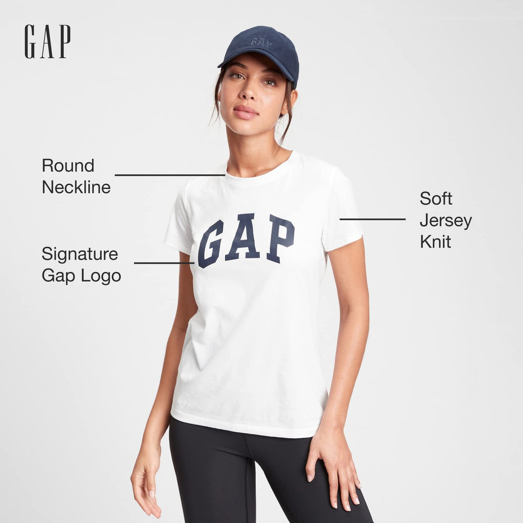 GAP Womens Classic Logo Tee T-Shirt, True Black, Large US