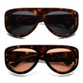 HERJOUR Trendy Aviator Sunglasses Womens Mens Retro 90s Rectangle Wrap Shades Oversized Style AR82372