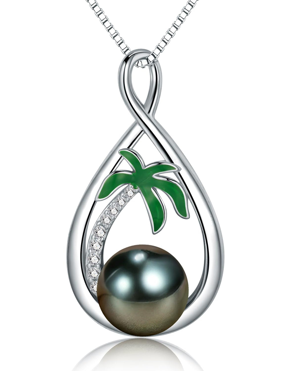NONNYL Birthday Gifts for Women Wife Gift Anniversary,Tahitian Pearl Necklace, Mothers Day Gifts for Mom Wife Women Jewelry Gift, Christmas Valentine's Day for Her (Tahitian Black Pearl)