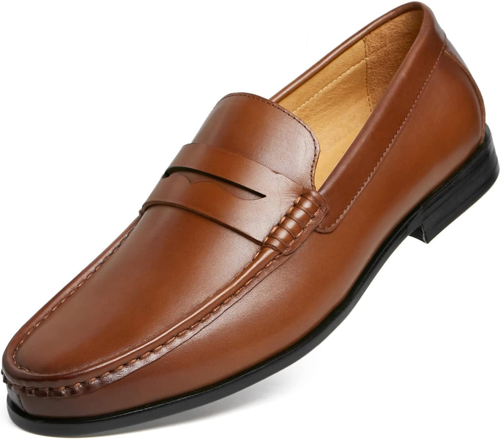 Journey West Mens Dress Shoes Slip on Penny Loafers for Men Tan 8.5