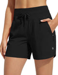 baleaf Swim Shorts Women High Waisted Board Shorts Quick Dry Swimming Shorts UPF50+ Modest Swimsuits 2026 Swim Bottoms with Boxer Liner Zipper Pockets Black L