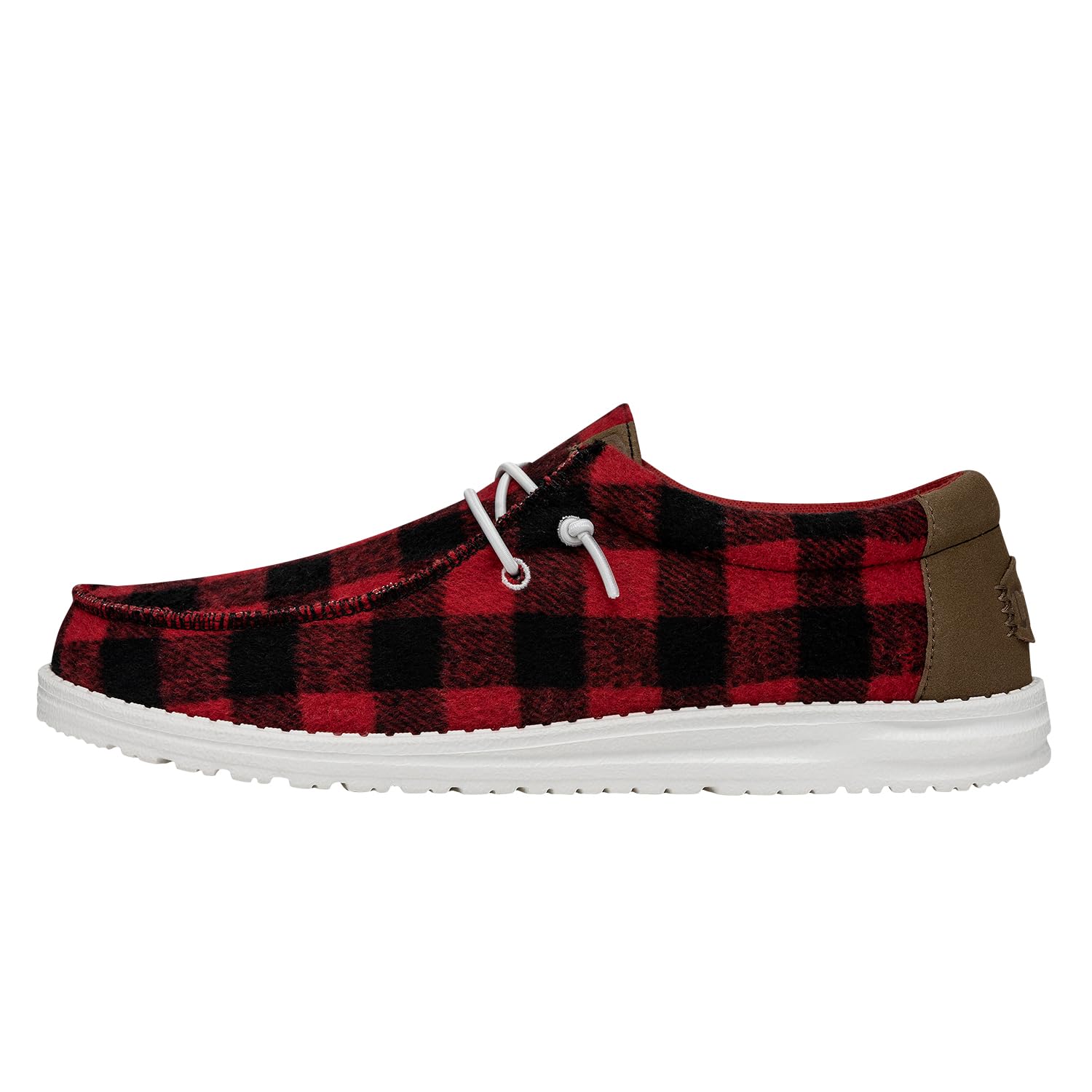HEYDUDE Wally Buffalo Plaid Red Size 11 | Men’s Shoes | Men's Slip-on Loafers | Comfortable & Light-Weight