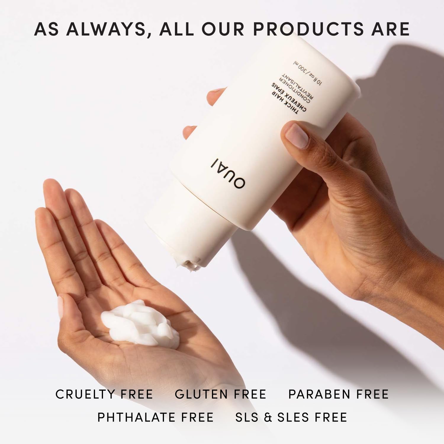 OUAI Thick Hair Conditioner - Moisturizing Conditioner for Dry, Frizzy Hair - Keratin, Marshmallow Root, Shea Butter and Avocado Oil - Paraben, Phthalate & Sulfate Free (10 Oz)