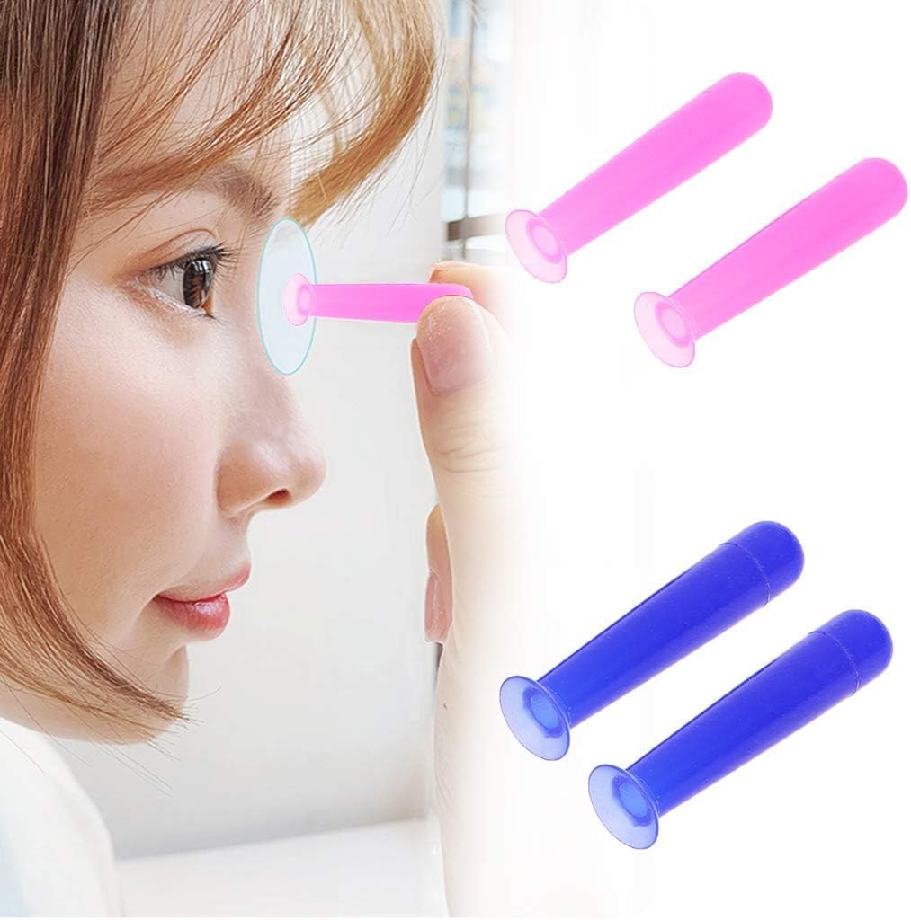 Jowxsx 2Pcs Blue Handy Silicone Contact Lenses Small Suction Cups Stick RGP Inserter Remover Contact Lens Cases Accessories for Health and Household