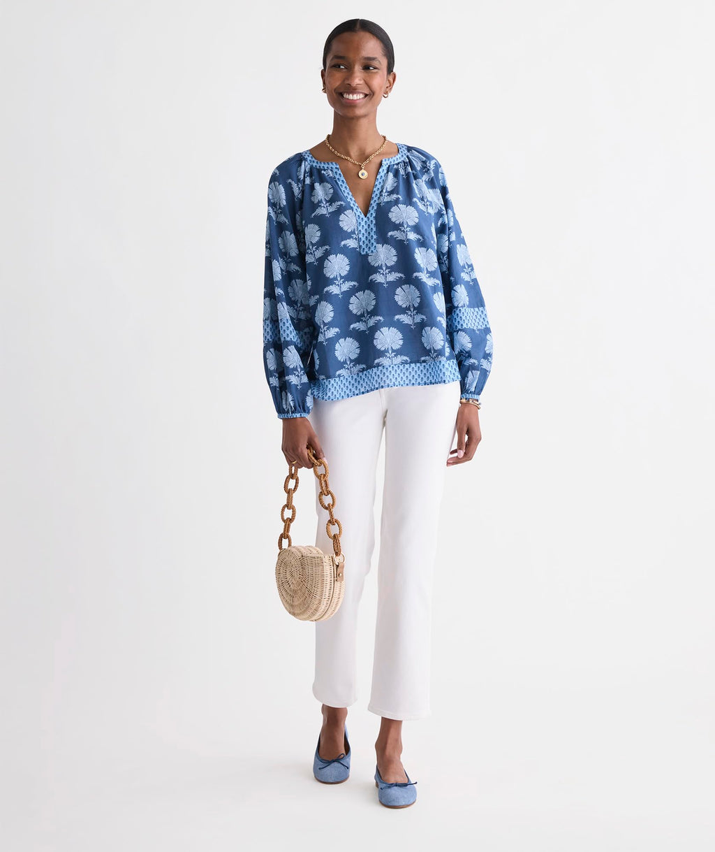 vineyard vines Emilia Top, Quinn Floral Moon, XL