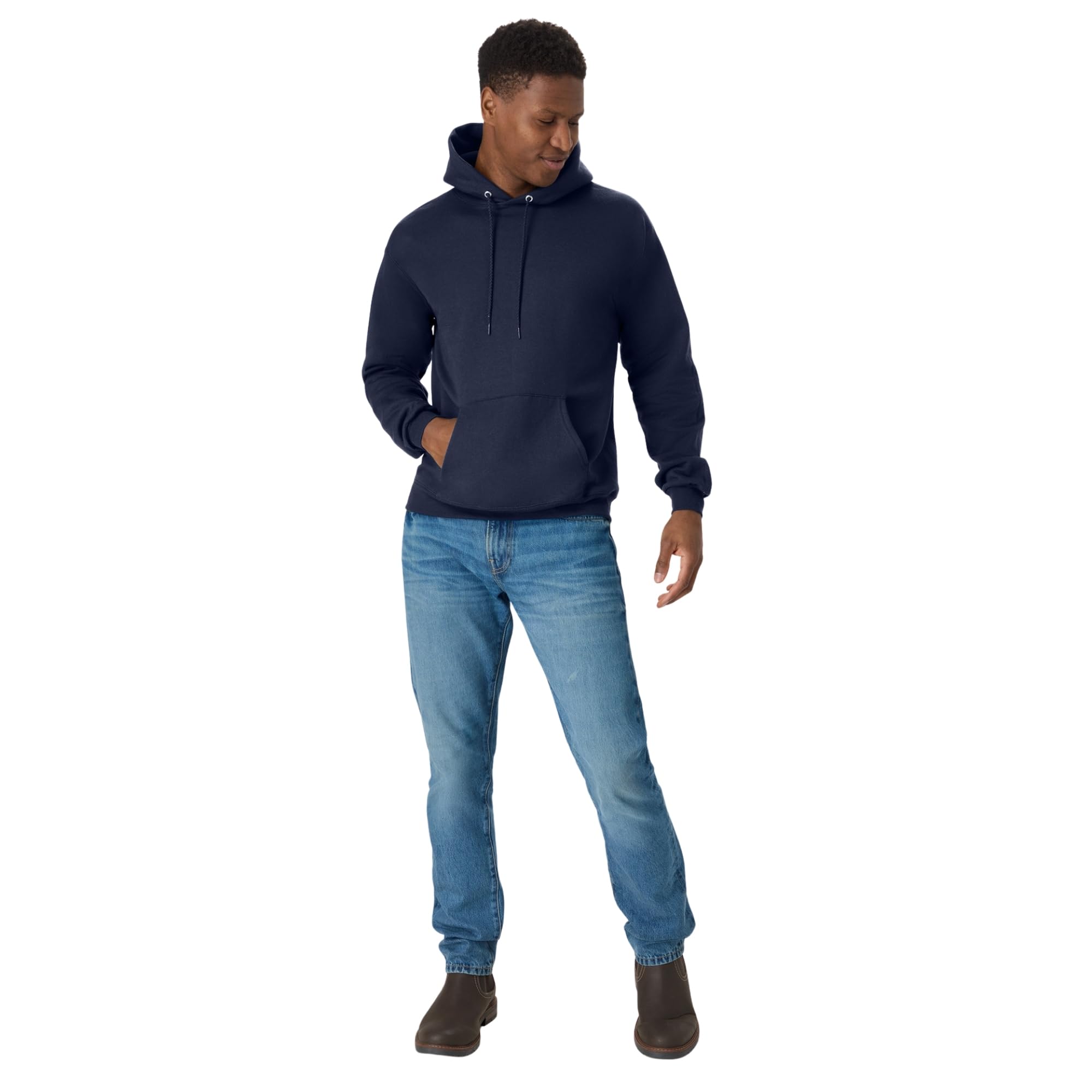 Hanes mens Pullover Ecosmart Hooded athletic sweatshirts, Navy, X-Large US