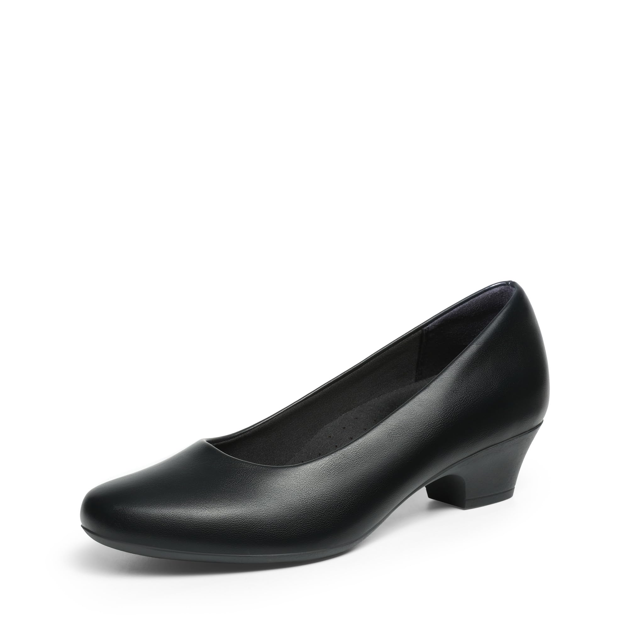 DREAM PAIRS Women's Chunky Closed Toe Dress Low Block Heels Comfortable Slip On Work Pumps Wedding Casual Shoes,Size 8,Black,SDPU26009W