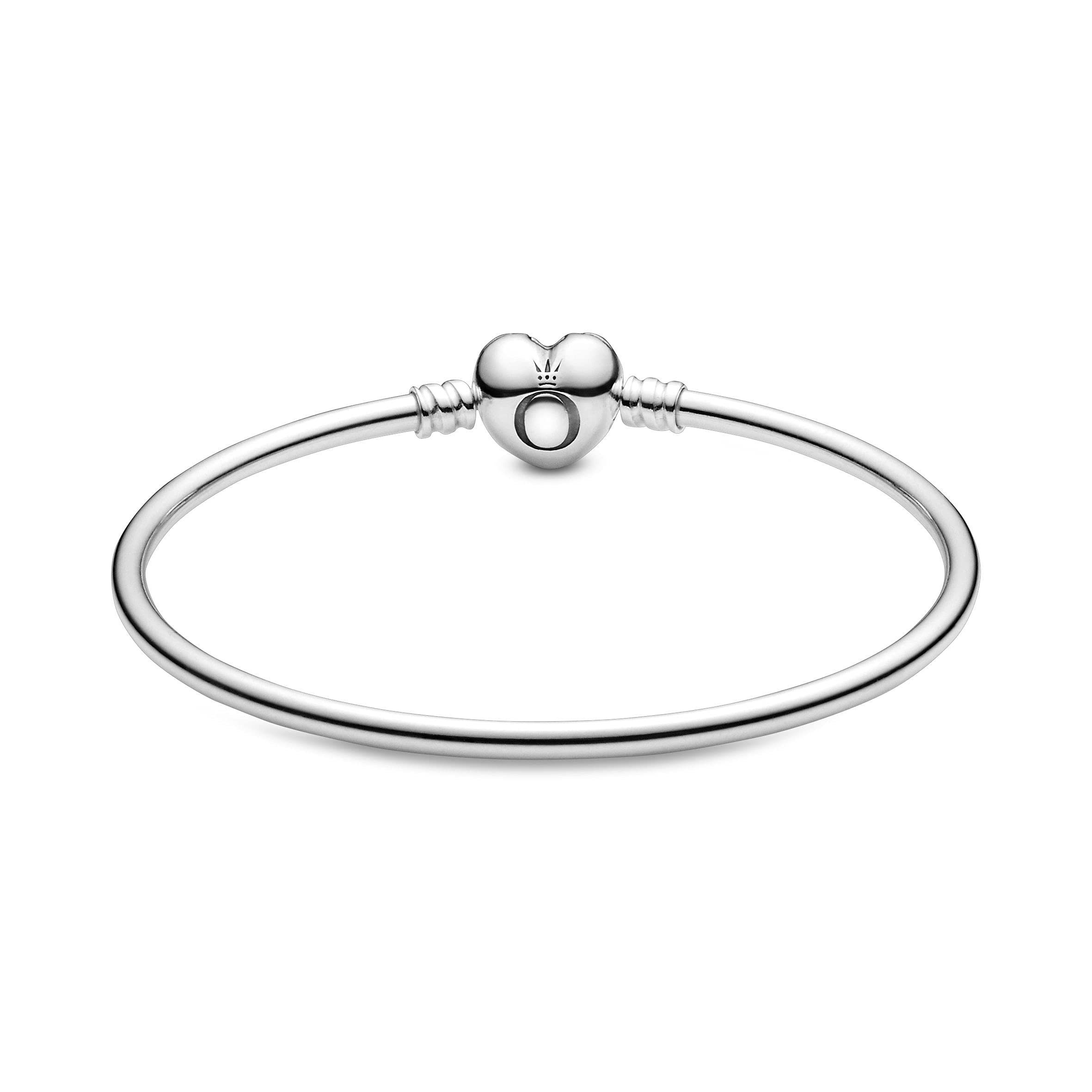 Silver Pandora Bangle with Heart Logo Clasp