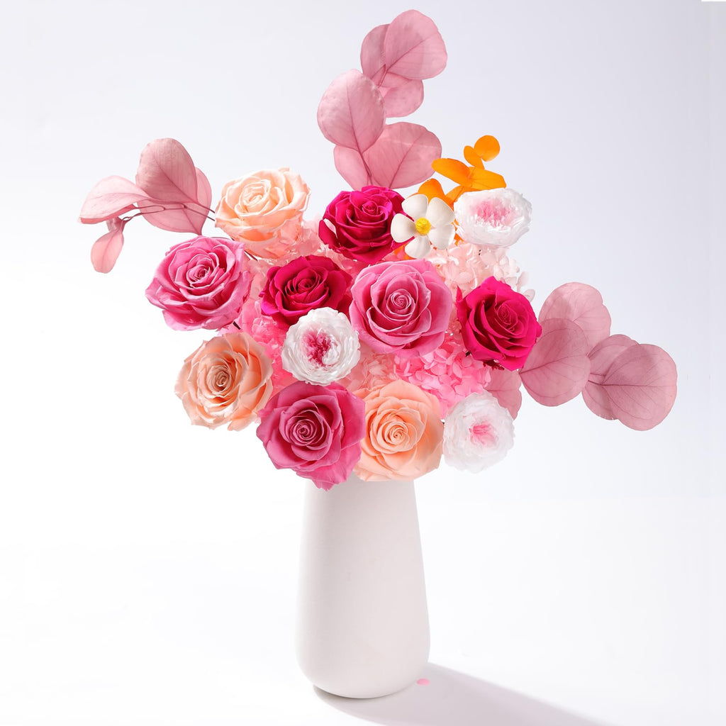 Lovenfold Preserved Flowers Bouquet 12 Mixed Multi-Color Roses for Delivery, Birthday Flowers Rose Gifts for Women Mom Grandma