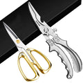 AUDAMI Stainless Steel Heavy Duty Kitchen Scissors - 2 Pack Multipurpose Food Scissors, Poultry & Meat Shears