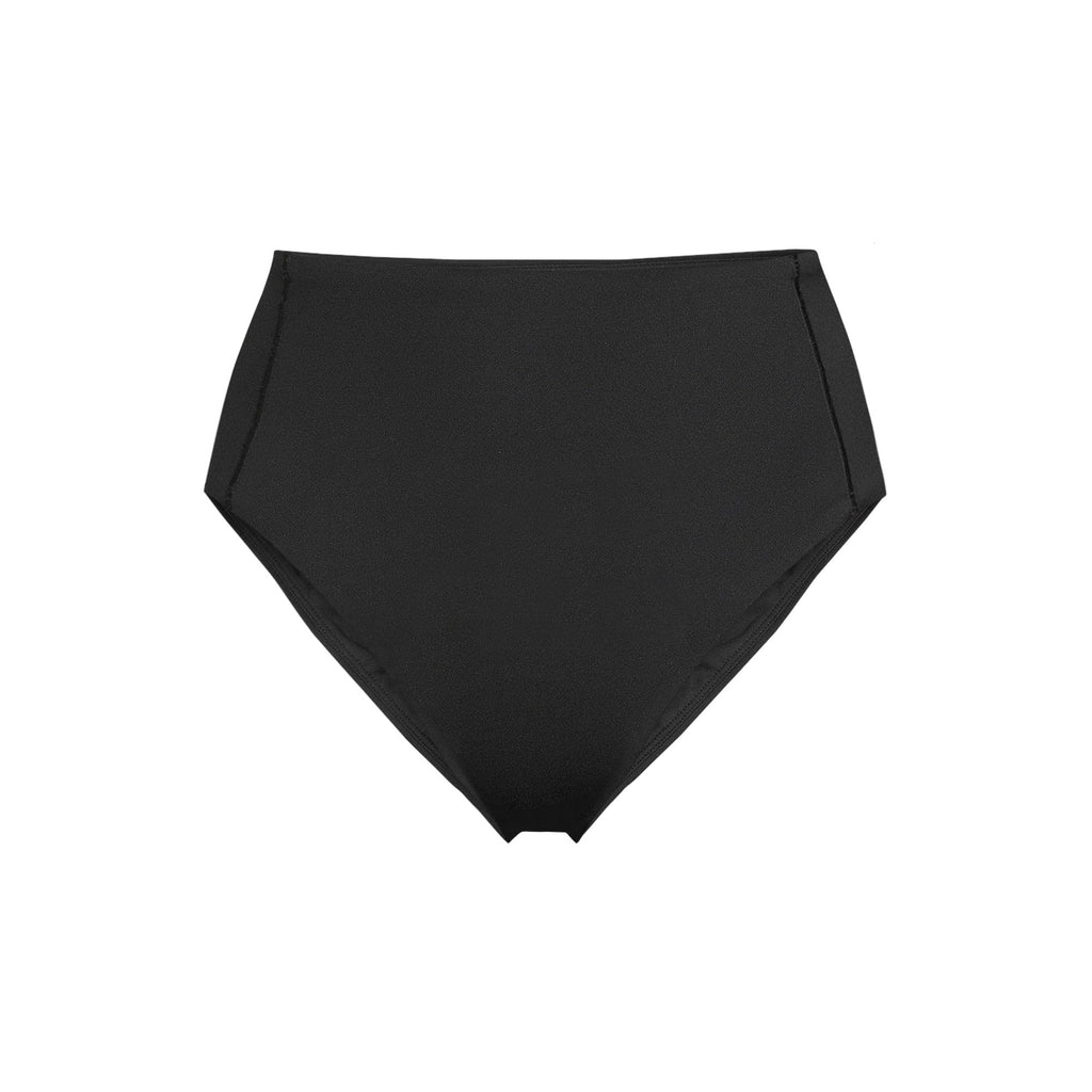 Lands' End Women's Tugless Quickdry High Waisted High Leg Bikini Bottoms 2 Black