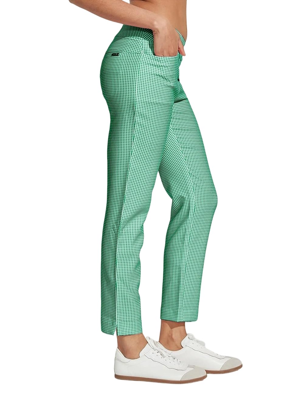 ACEGOLFS Women's Golf Pants Stretch Plaid Ankle Pant with Pockets