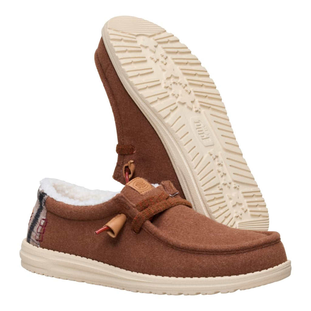HEYDUDE Wally Cozy Plaid Downtown Brown/Multi 11, Men’s Shoes, Slip-on Loafers, Comfortable & Light-Weight