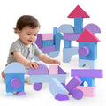Bingyouth Large Building Foam Blocks for Toddlers, EVA Stacking Foam Building Blocks Toy Set, Non-Toxic, Washable, Early Learning Construction Toys & Gifts for Kids Boys & Girls (Pink, Pieces, 30)