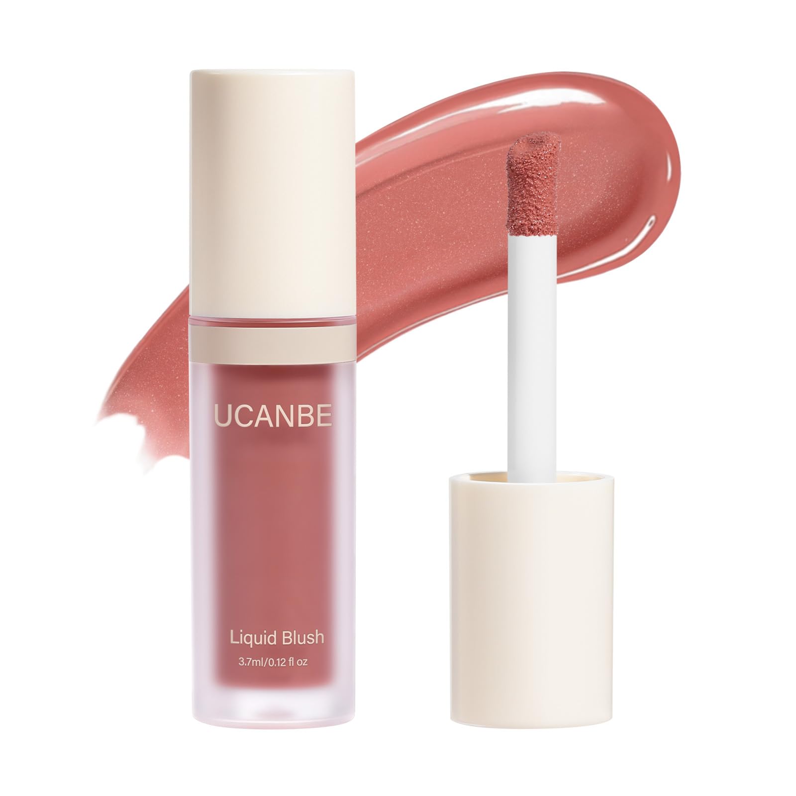 UCANBE Liquid Shimmer Blush Makeup for Cheeks, Highly Pigmented, Long Lasting, Anti-scratch, Natural-Looking, Daily Use Makeup Blush Suitable for Women Girls(07 Satin Rose)