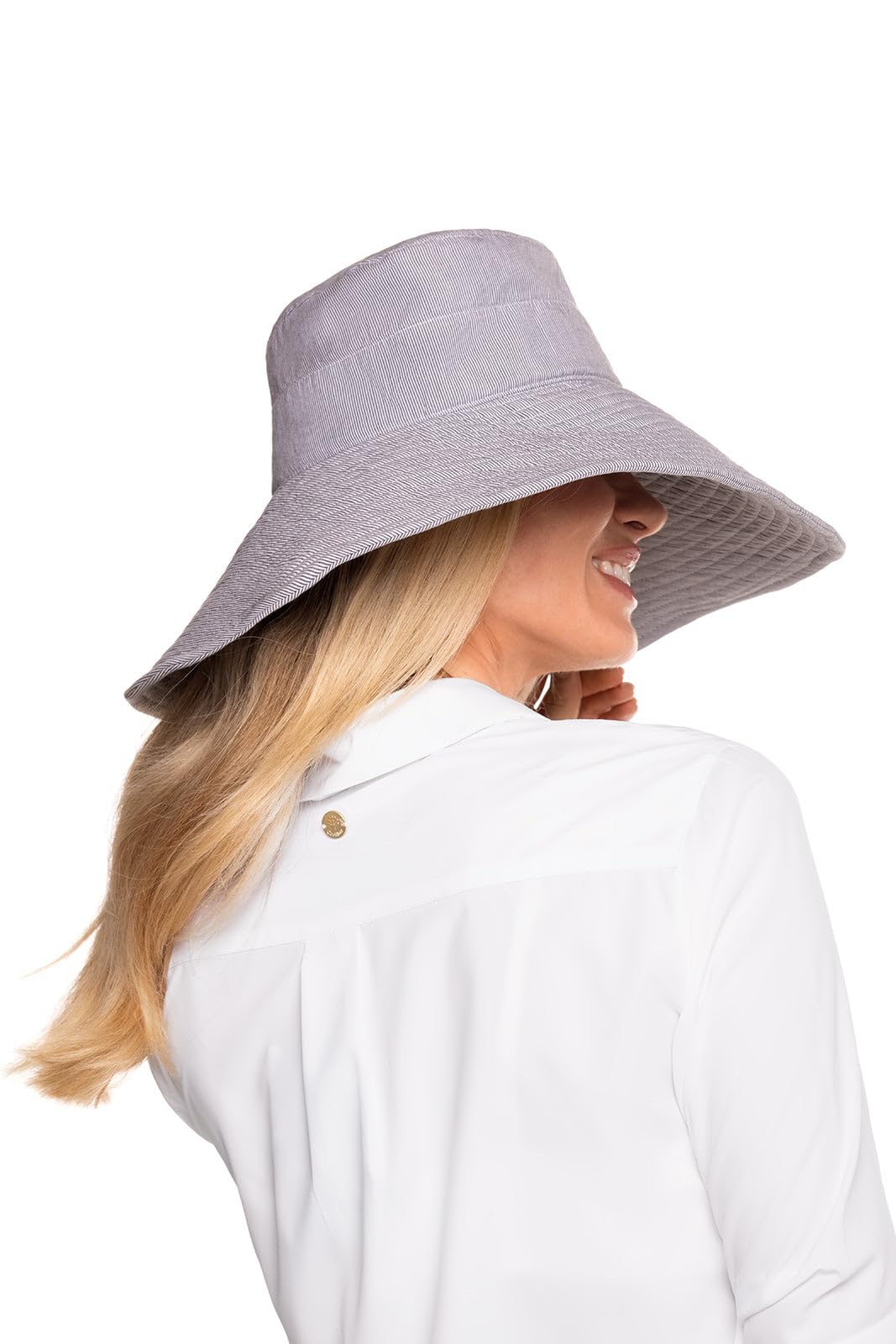 Women's Beach Hat - UPF 50+ Sun Protection - Brittany in Black/White