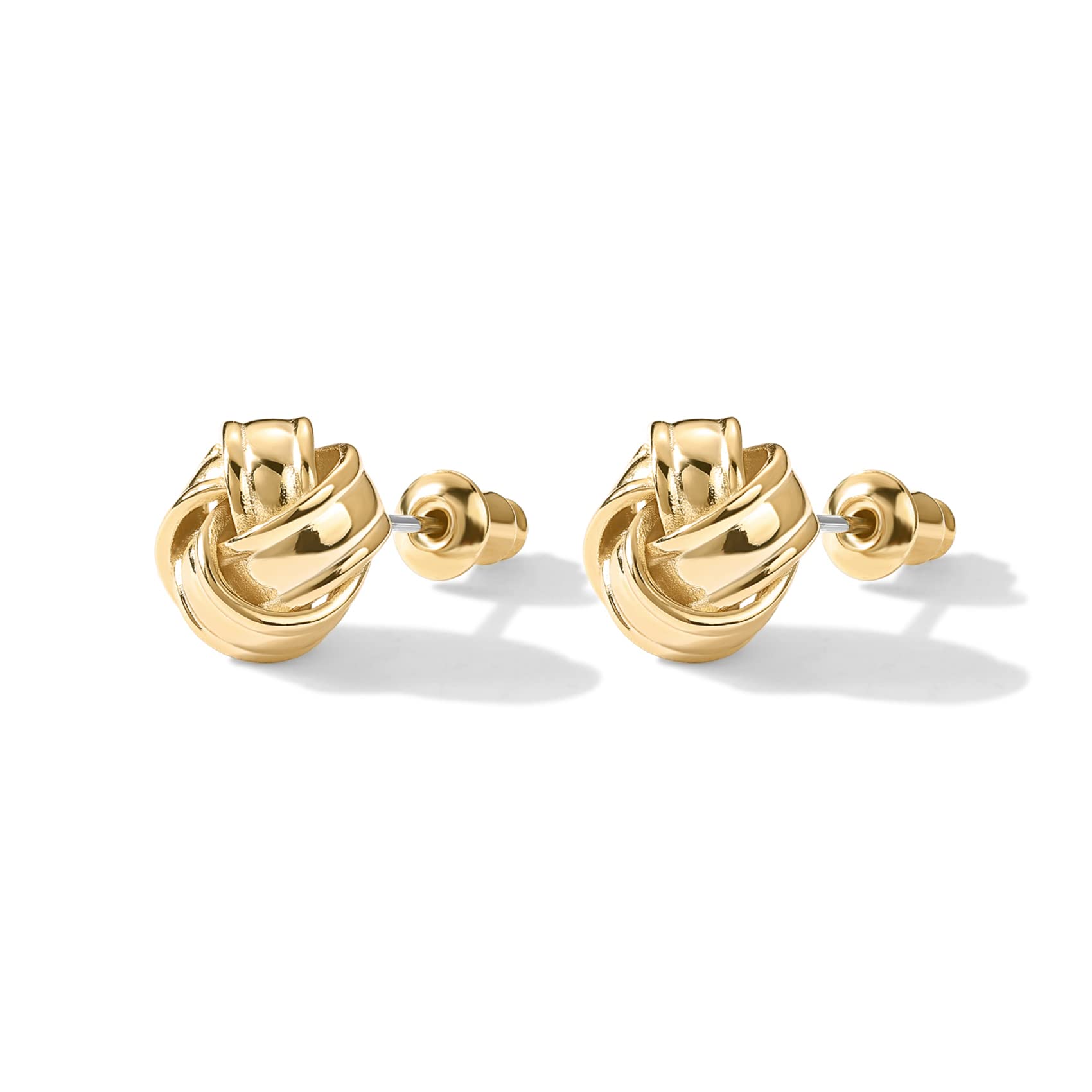 PAVOI 14K Yellow Gold Plated 925 Sterling Silver Post Love Knot Stud Earrings | Gold Earrings for Women