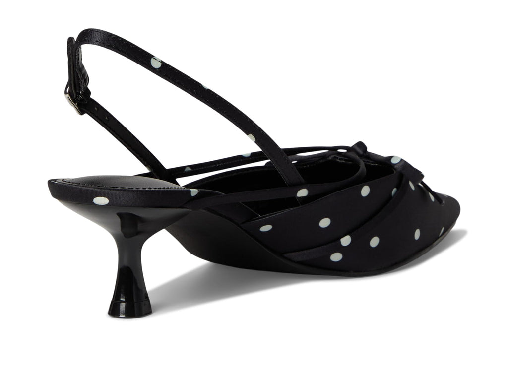 Madden Girl Women's Viixen Sling-Back Kitten Heel, Black Polka Dot, 7.5