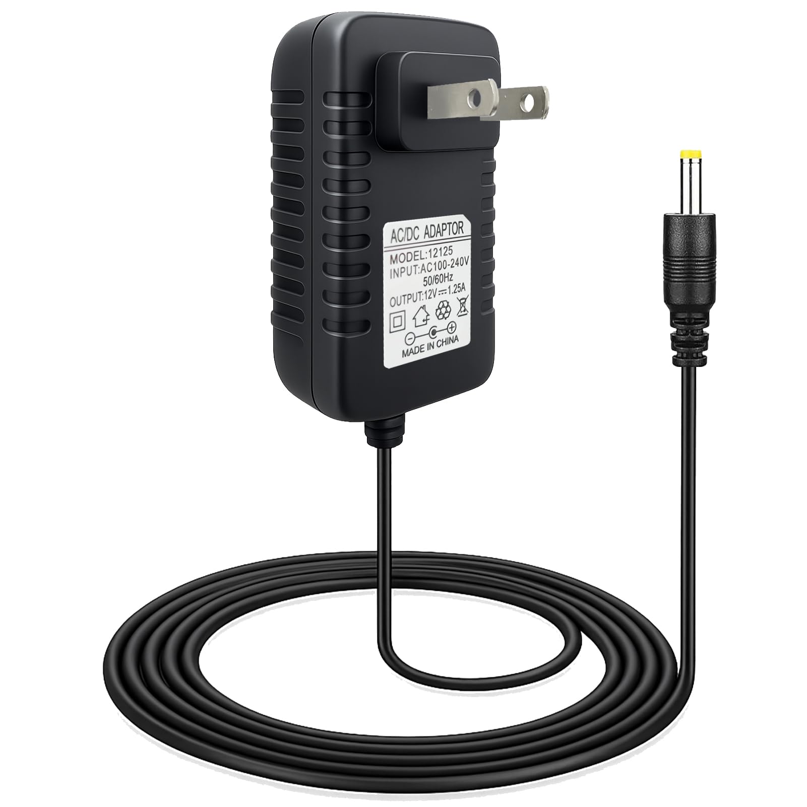 AZJCKEW 15W Power Adapter Charger, Compatible with Echo Dot 3rd/4th/5th Gen Echo Show 5 (1st & 2nd Gen) Echo Pop Kids Edition Smart Speaker DC Charger Cord, 6.6FT Long Cable – Black