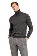 State Cashmere Men's Essential Turtleneck Sweater 100% Pure Cashmere Classic Long Sleeve Pullover (City Smoke, Large)