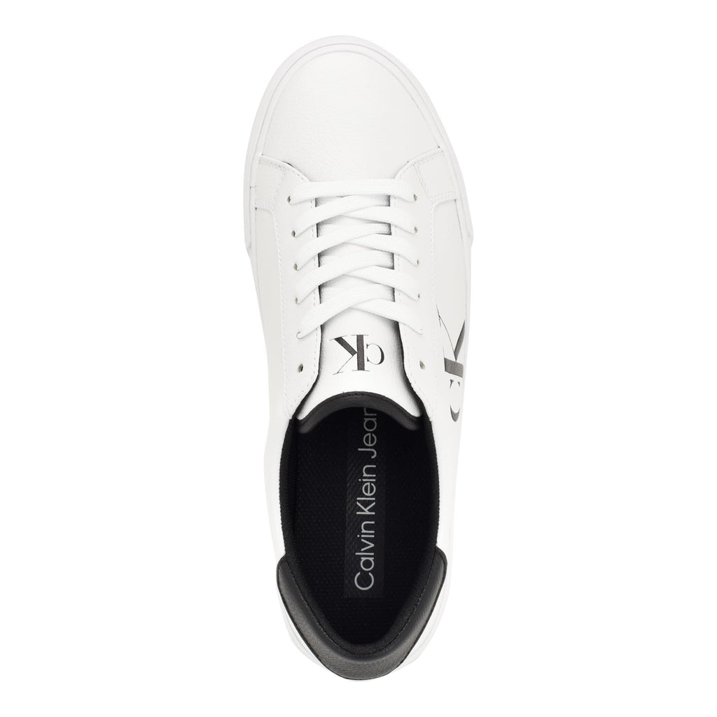 Calvin Klein Men's Rex Sneaker, White/Navy, 9