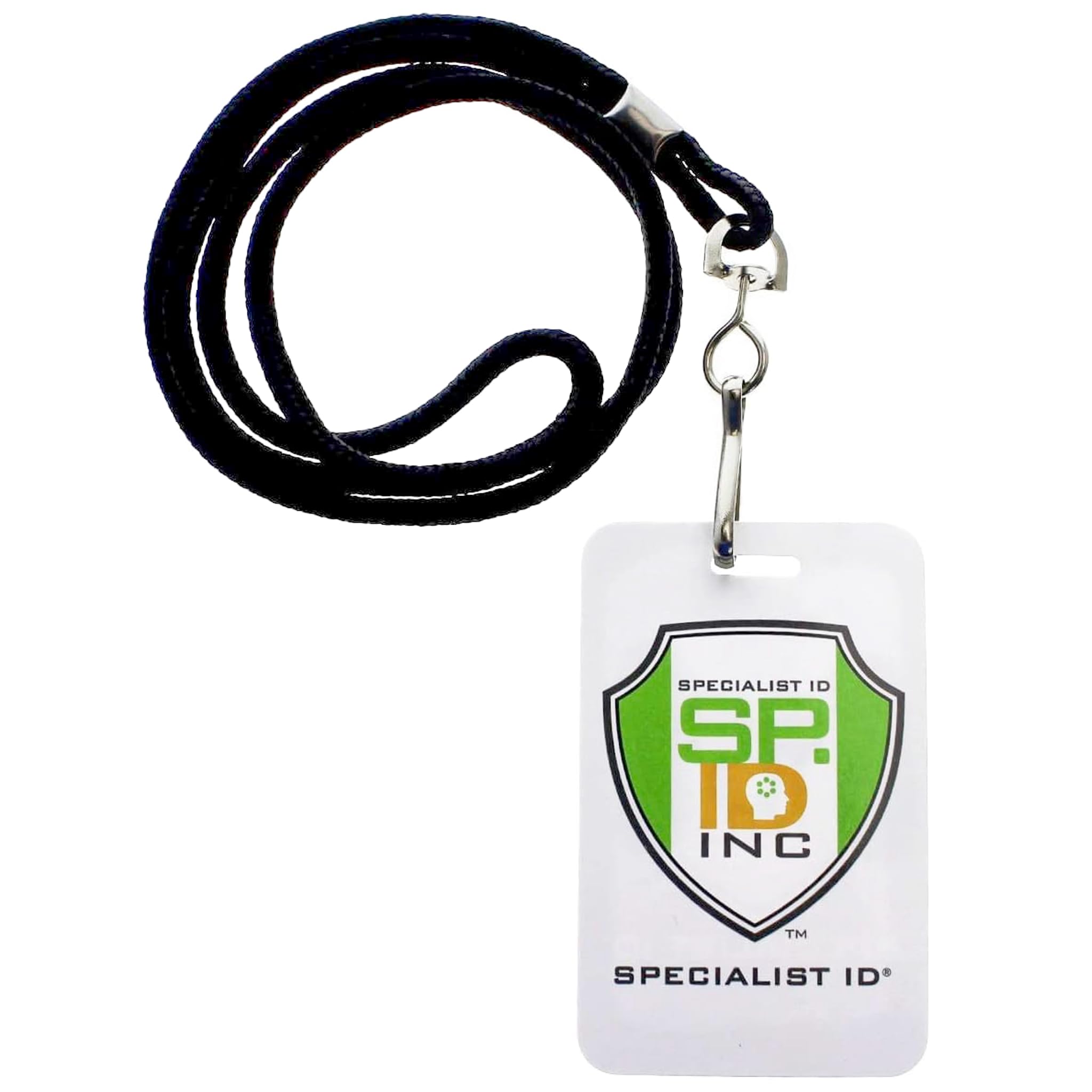 Specialist ID Black Lanyard with Swivel Hook - Basic, Round, Thin Braided Non-Breakaway Neck Strap Cord for School Name Tag, Office I'D Card, Keychain, Referee Whistle and More