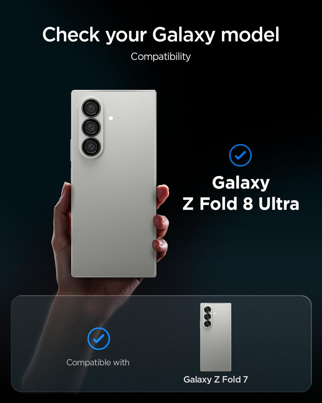 Spigen Camera Lens Protector for Galaxy Z Fold 8 Ultra, Fold 7 (2 Pack)