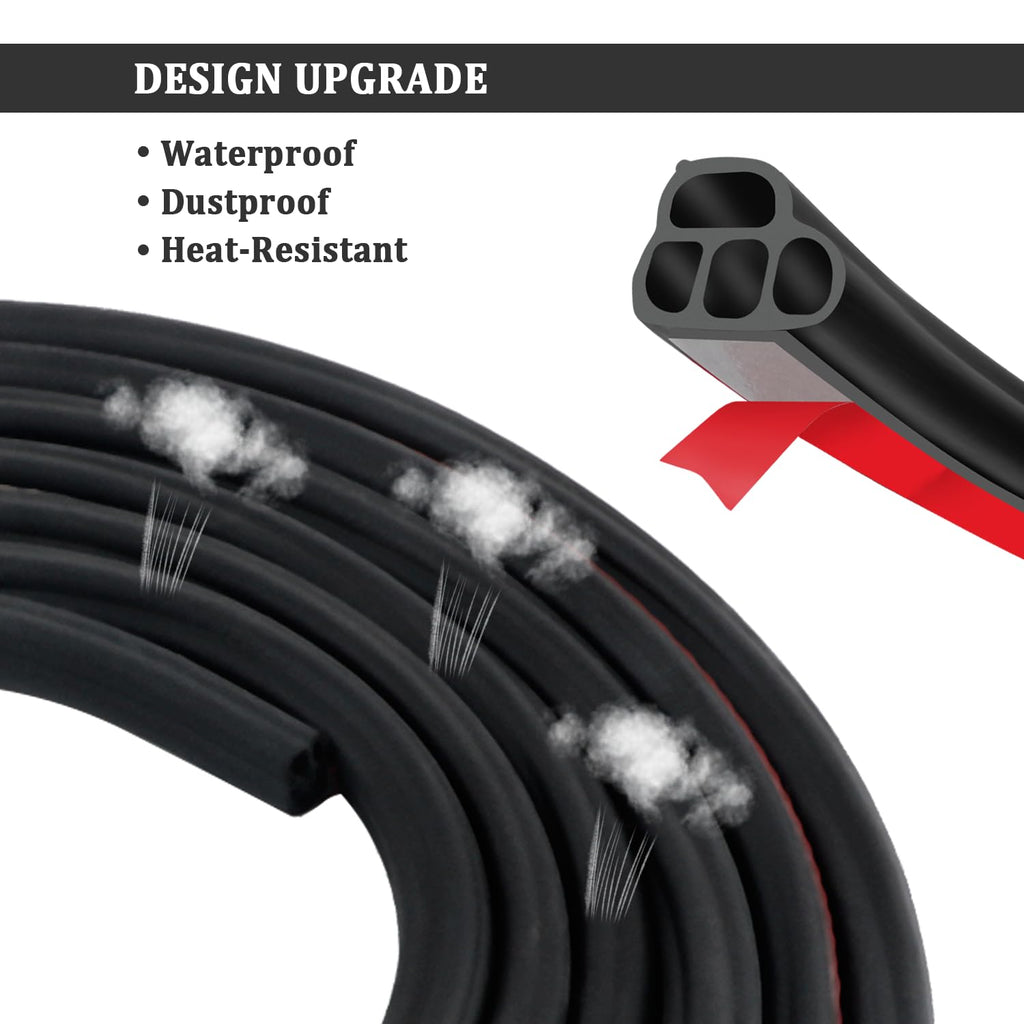 Car Door Rubber Seal Strip,Double Layer L Shape Automotive Weather Stripping,Universal Soundproofing Car Door Seal Strip Car Accessories for Car Door,Hood,Trunk(32.8Ft)
