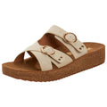 Project Cloud Platform Sandals Women - Eco-Crafted Leather Womens Summer Shoes with Lightweight Adjustable Buckle and Non-Slip Outsole Summer Sandals for Women 2026 (KRISTI,CREAM,6.5M)