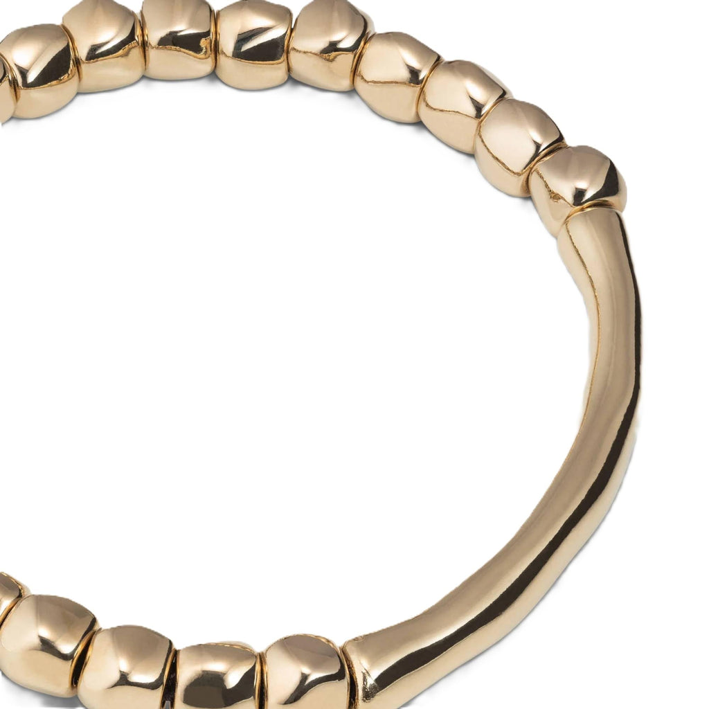 Uno de 50 JOURNEY 18K Gold-Plated Beaded Stretch Bracelet Handmade in Spain