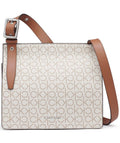 Calvin Klein Havana Novelty Organizational Crossbody, Vanilla/Khaki/Caramel Linear, One Size