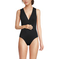 Lands' End Women's Surplice Tie Back One Piece X-Small Black