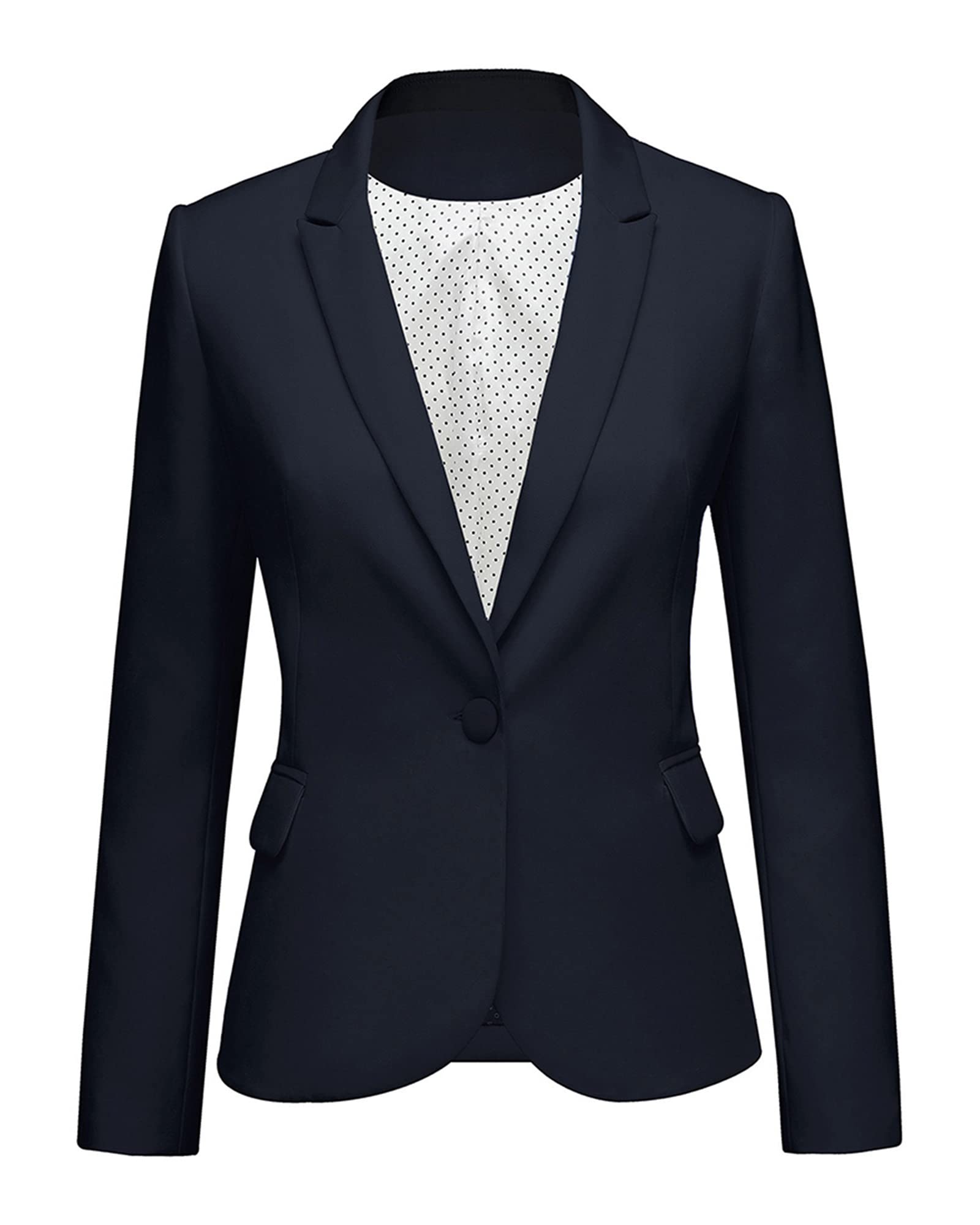 LookbookStore Blazer Jackets for Women Casual Blazers for Women Fashion 2026 Navy Blue Jacket Suit Notched Lapel Work Office Blazer Jacket 2026 Office Clothes Size Medium Size 8 10