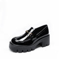 DREAM PAIRS Women Loafers Platform Chunky Heel Slip On Lug Sole Casual Dressy Office Business Shoes,Size 8.5,Black-Pat,DWUMLS2534