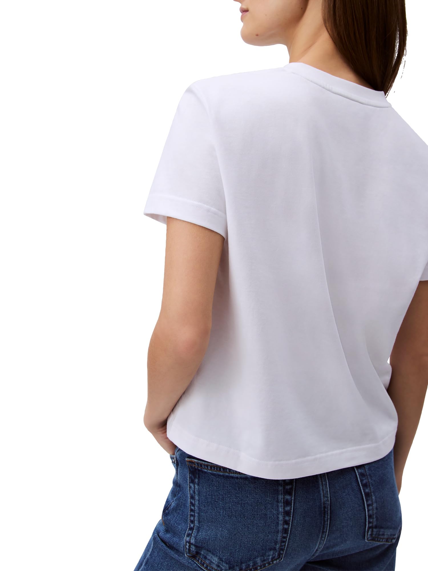 Calvin Klein Women's Archive Logo V-Neck T-Shirt Brilliant White