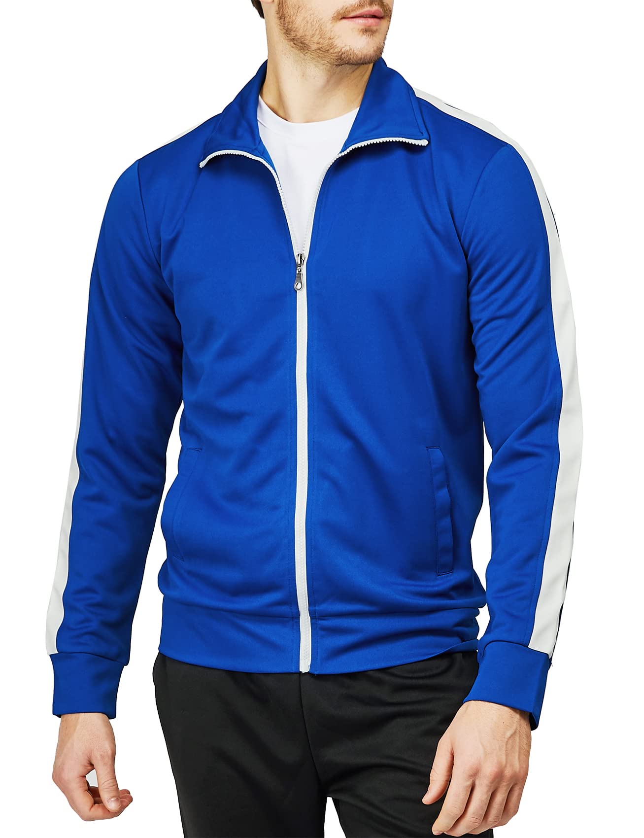 H2H Men's Lightweight Full Zip Softshell Jacket Long Sleeve Soft Coat for Hiking Golf BLUE US M/Asia L (CMOJA134)