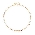 MTMY Beaded Necklaces for Women 14K Gold Plated Dainty Colorful Green/Rose Beaded Pearl Choker Necklace Delicate Boho Choker Necklace Jewelry Gift (mixed color stone)