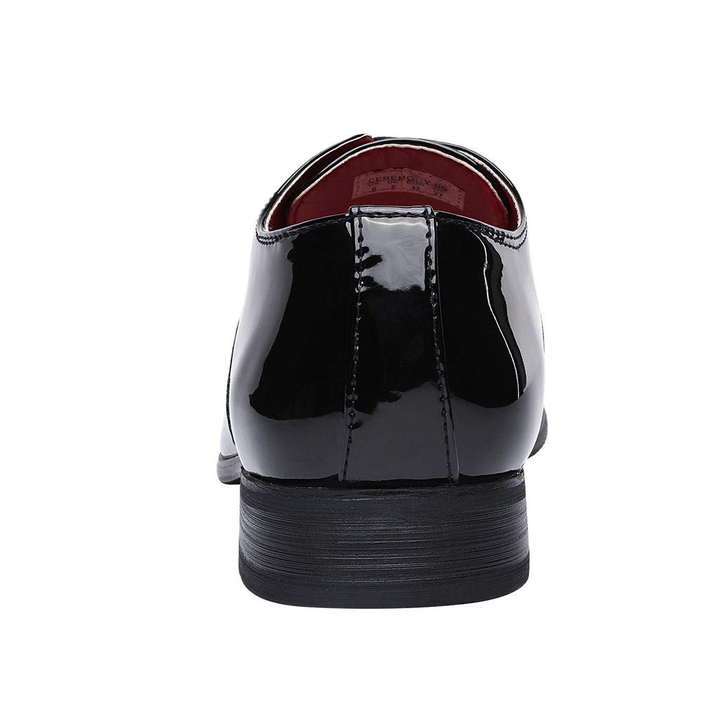 Bruno Marc Men's Faux Patent Leather Tuxedo Dress Shoes Classic Lace-up Formal Oxford,Size 11,Black,CEREMONY-06